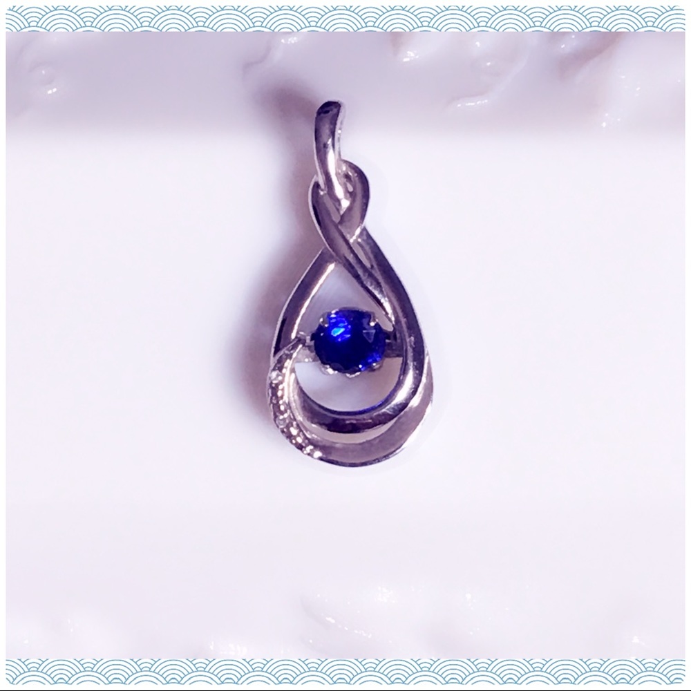 Sterling Silver and Sapphire Pendant